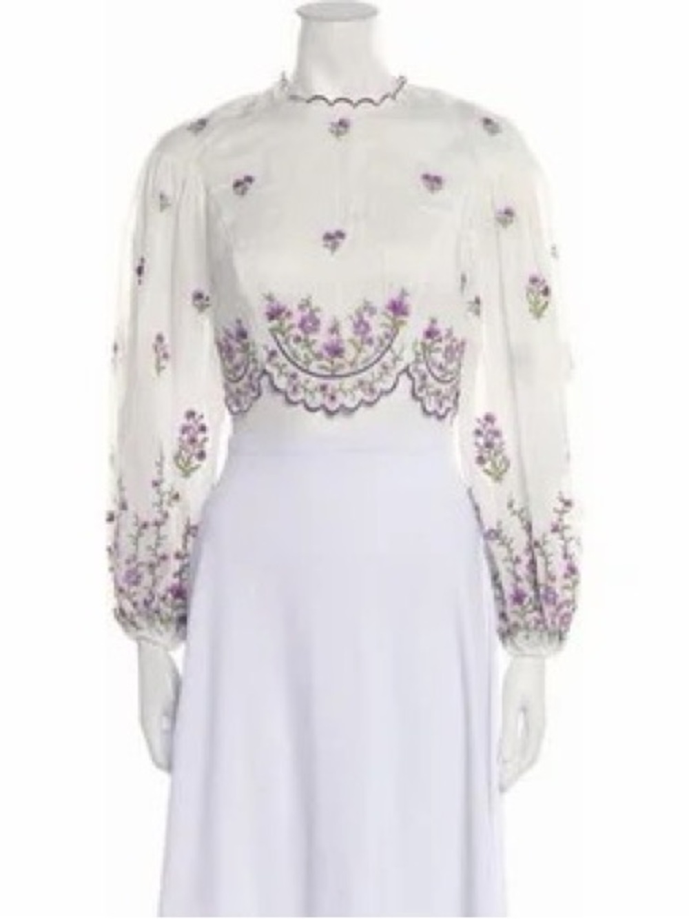 Zimmerman balloon sleeve linen floral print top
